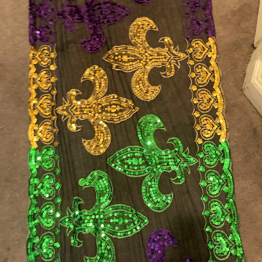 Medium Bijorca Mardi Gras long scarf